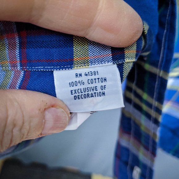 Ralph Lauren Mens Shirt Large Blue Yellow Plaid - Picture 6 of 8